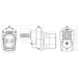 Zapfwellengetriebe mit Stummel und Pumpe BG3, PZA-C-72X.NE
