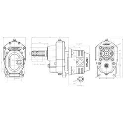Zapfwellengetriebe mit Stummel und Gusseiserner Pumpe BG3, PZG-C-72X.NE