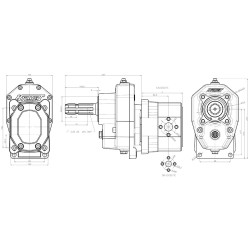 Zapfwellengetriebe für Rückewagen und Pumpe BG3