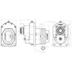 PTO GEARBOX, FEMALE SHAFT QUICK-FITTING, RATIO 1:3,0 or 1:2,0 30KW plus cast iron pump group 3 PZ30-WOM series