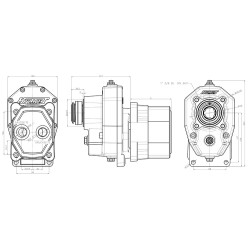 Zapfwellengetriebe für Rückewagen und Pumpe BG3, PZA-C-72X.NE
